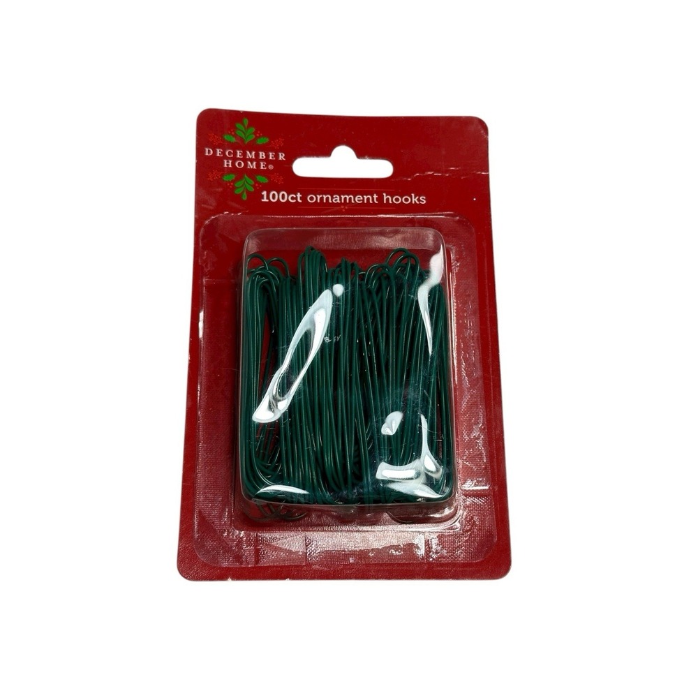 december home 100 count christmas ornament hooks green large metal